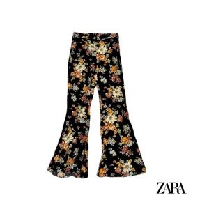 “NEW” ZARA - FLARED FLORAL PANTS